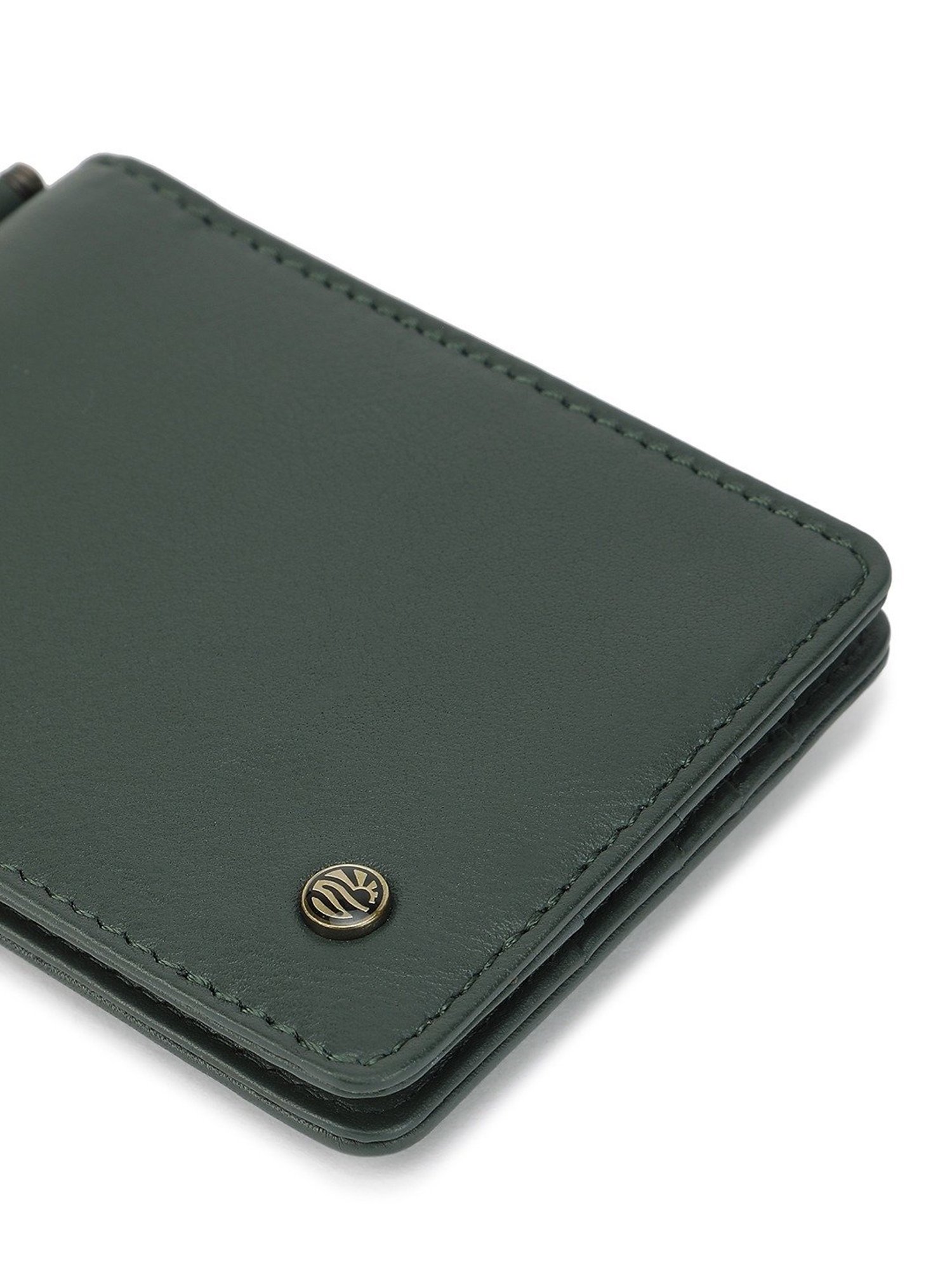PERQUISITE Green Casual Leather Bi-Fold Wallet for men