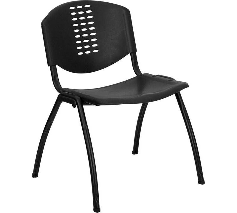 Riverstone Furniture Collection Plastic Stack Chair Black