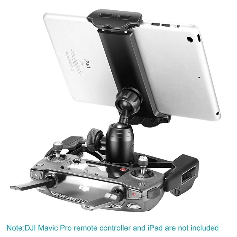 for DJI Mavic Pro 412 Inches Tablet and Mobile Phone Holder Remote Controller Extender Mount for Clip Smartphone iPad Tablet 360Degree Rotating Black