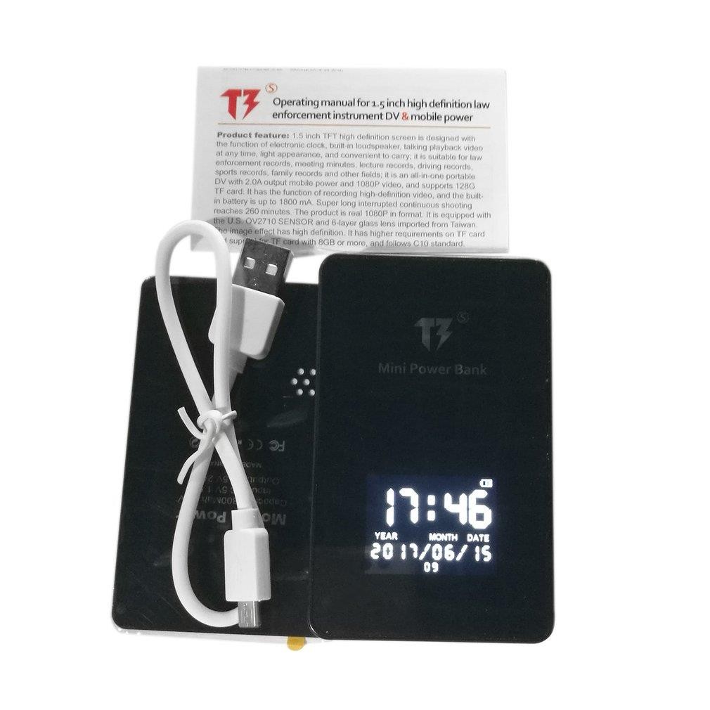 T3S Portable Mobile Power Camera 1800mAh Power Bank 1080P HD Monitor Camera