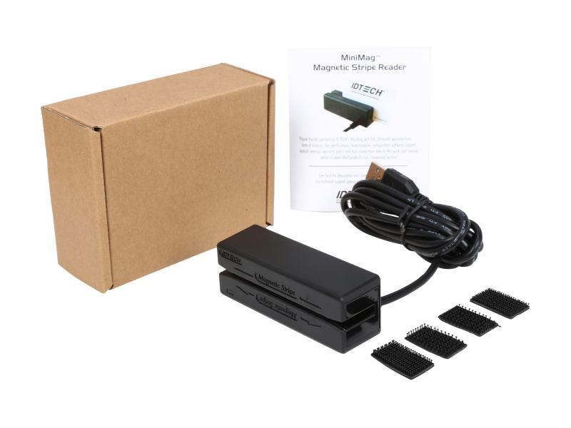 ID TECH IDMB-354133BX MiniMag Duo Dual Headed Magnetic Card Reader (Black) - USB - Keyboard Emulation, Track 1, 2, 3