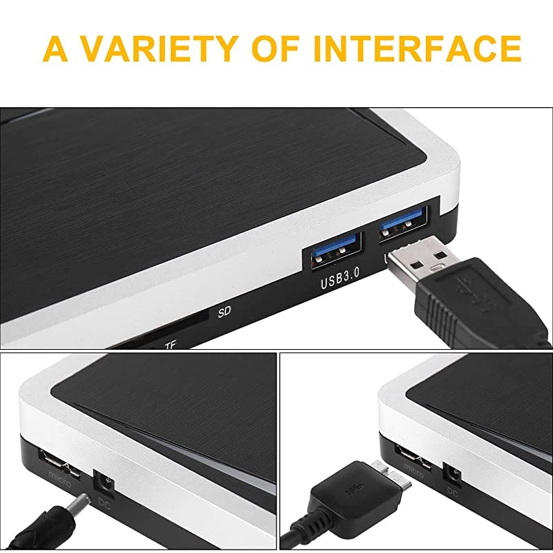 External Bluray DVD Drive, USB 3.0 and Type-C Blu-Ray Writer Portable DVD Burner Slim 3D Bluray BD CD DVD Drive Player for Laptop Mac OS PC Desktop Windows Support SD/TF Card Reader