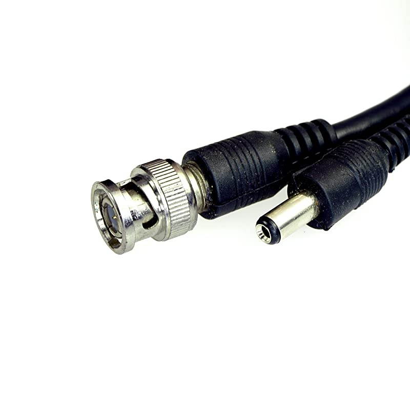 Cable RG59 Siamese Combo Cable Patch RG59 Video + 182 Power for TVI CVI AHD and HDSDI CCTV Camera System with BNC connectors and 21mm Power Jack 25 Ft Black