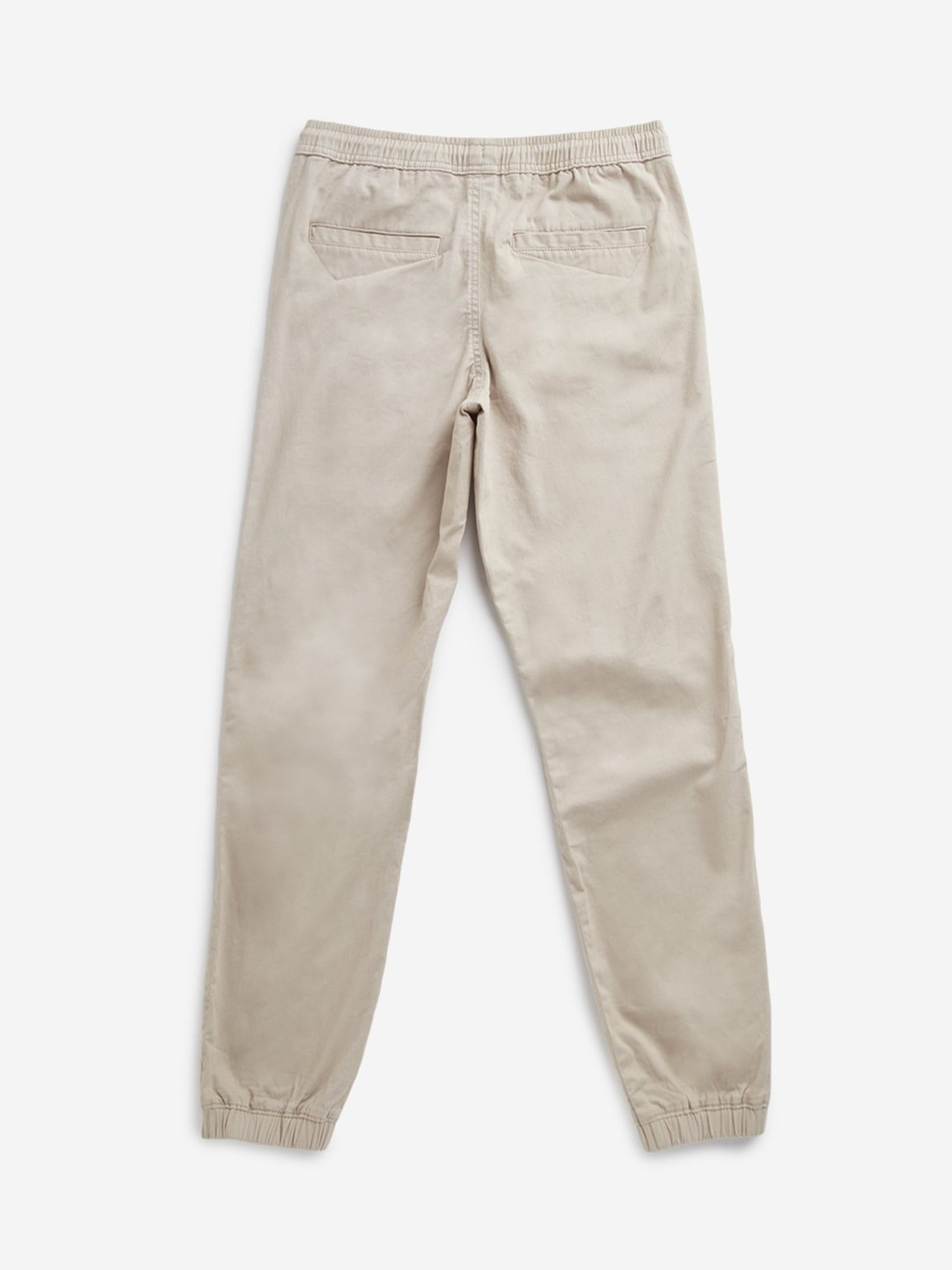Y&F Kids by Westside Beige Mid-Rise Cotton Blend Joggers