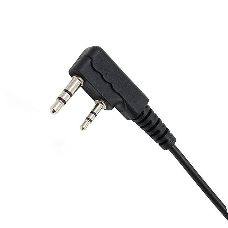 2 Pin D Shape Security Clip-Ear Earphone Headset for Retevis Kenwood PUXING BF UV5R UV82 888S H777 Radio with PTT MIC (20 Pack)