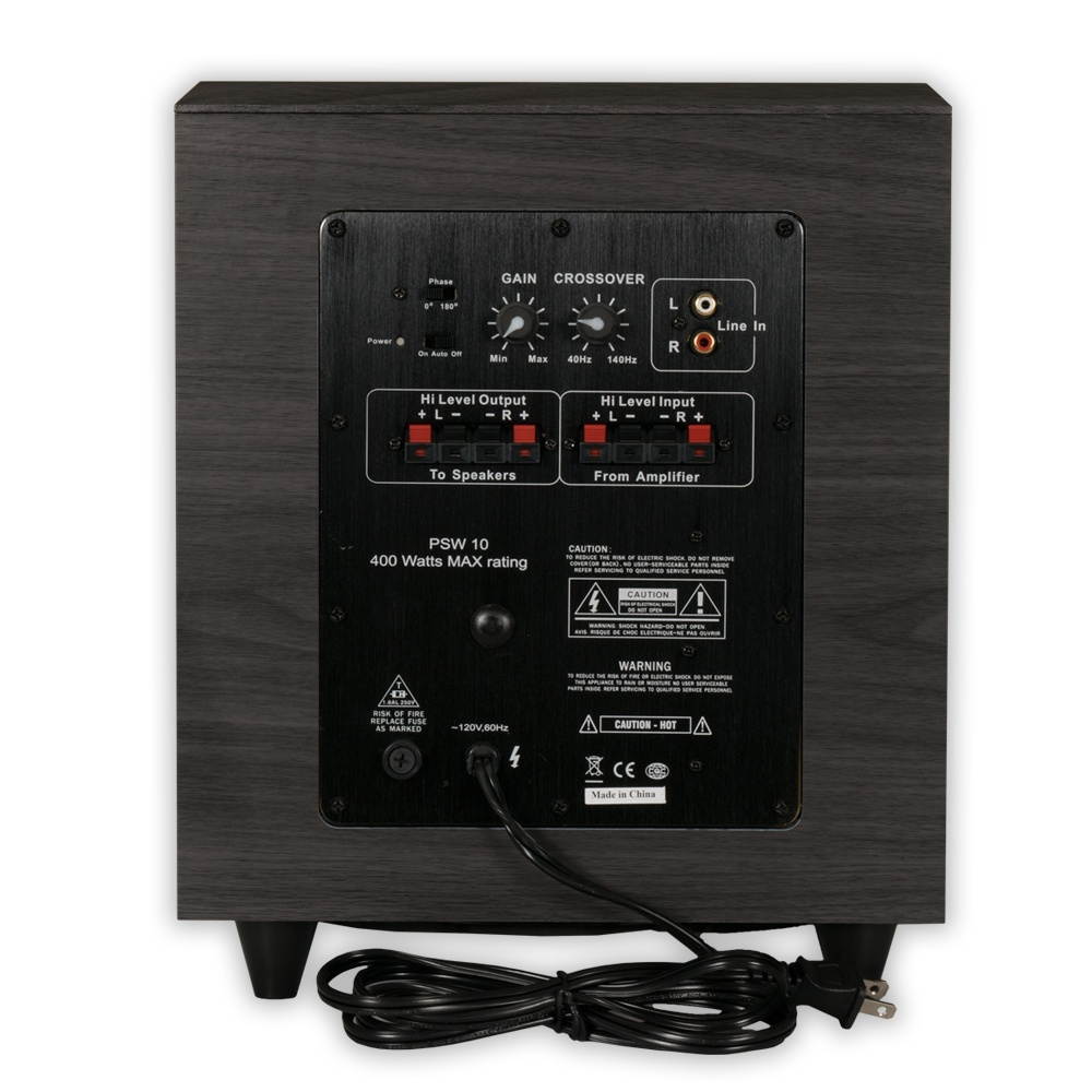 Acoustic Audio PSW10 Home Theater Powered 10" Subwoofer Black Down Firing Sub