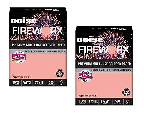 Boise Fireworx Color Copy/Laser Paper, 20 lb, Letter Size (8.5 x 11), Jammin' Salmon, 500 Sheets (MP2201-SN) - 2-Pack