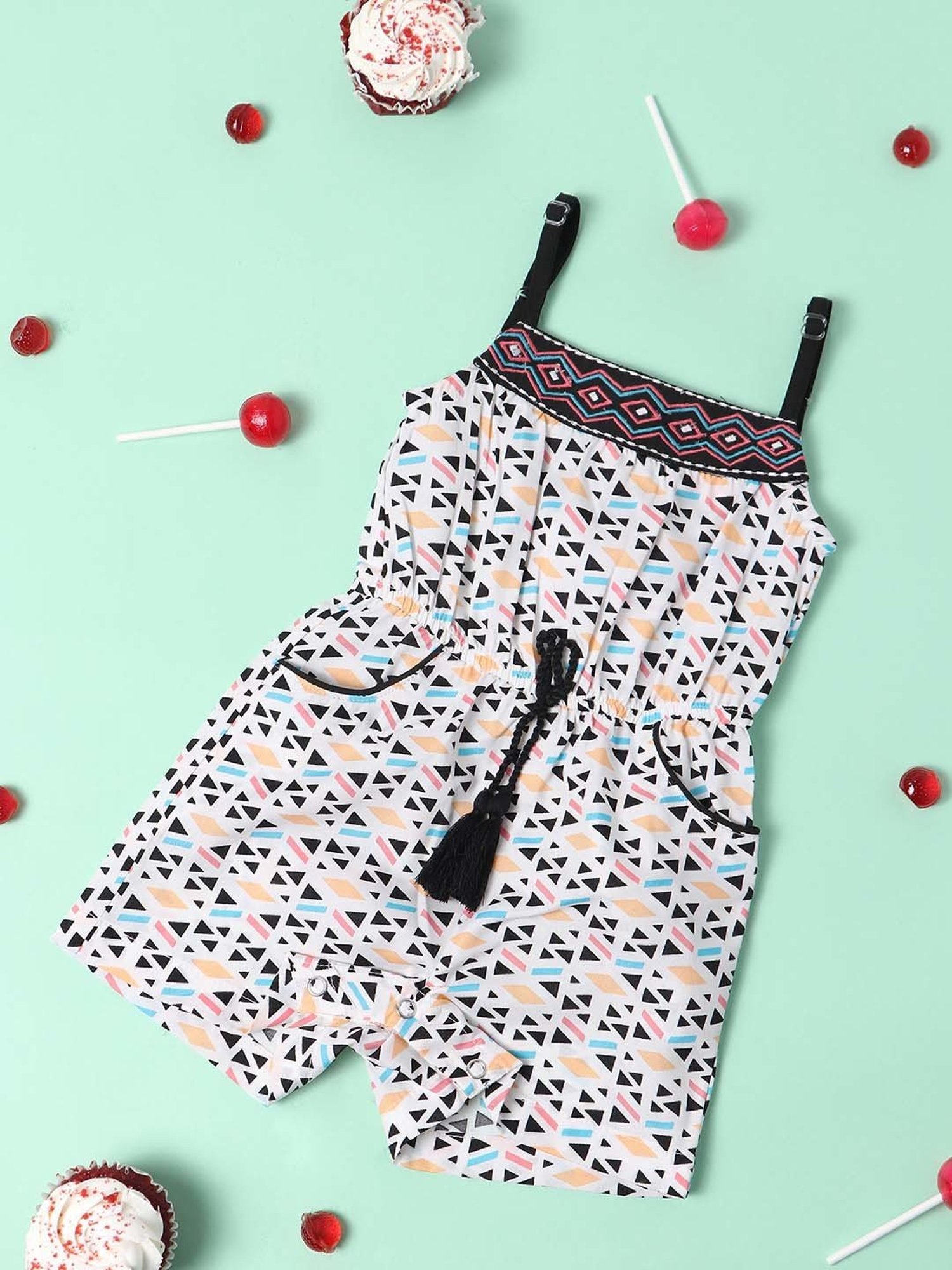 Budding Bees Kids Blue Ombre Jumpsuit with Attached Bow