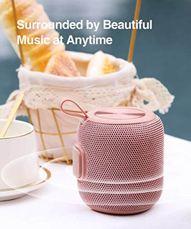 Portable Bluetooth Speaker,SANAG Mini Bluetooth 5.0 Dual Pairing Wireless Speaker, 24H Playtime, Stereo Sound, IPX67 Waterproof for Travel, Outdoors, Home and Party(Pink)