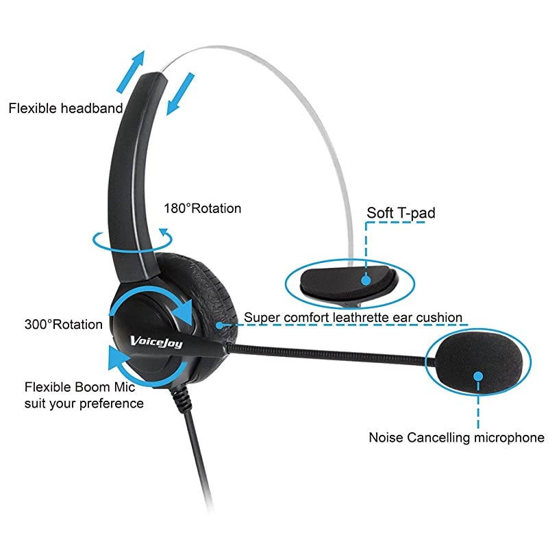4 Pin RJ9RJ10RJ12 Plug Headphone Headset with Microphone ONLY for Avaya 1616 1608 9611 etc PhonesYealink IP PhonesT28PT32GT41PT38GT42GT46GT48G etcGrandstream Phones
