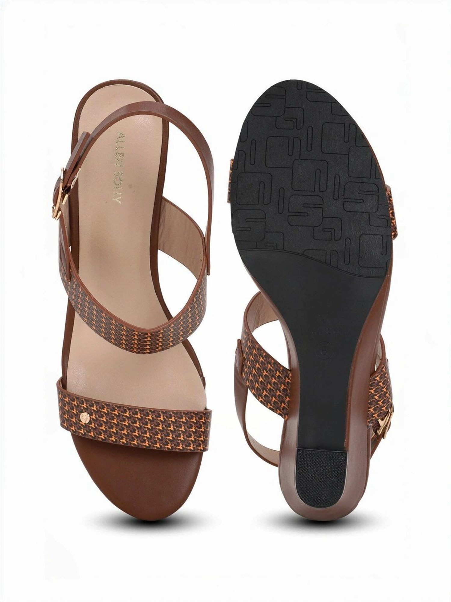 Allen Solly Women's Brown Back Strap Wedges