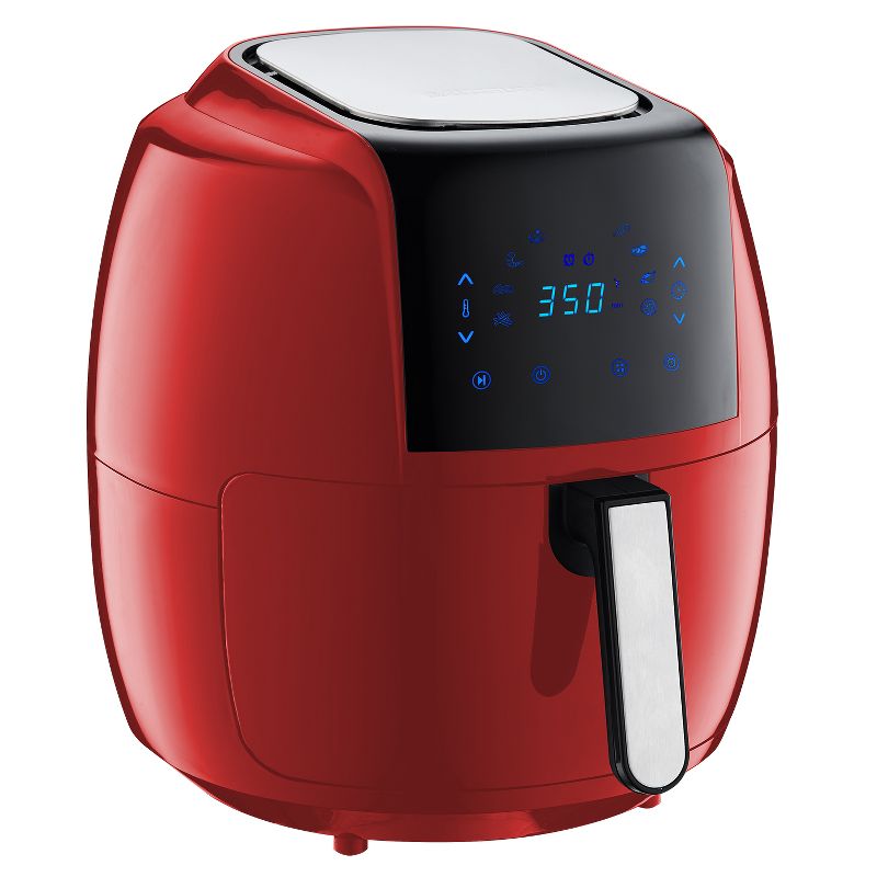 GoWISE USA GW22945 1700 Watt 7 Quart 8-in-1 Programmable Digital Air Fryer with Recipe Book, Chilli Red