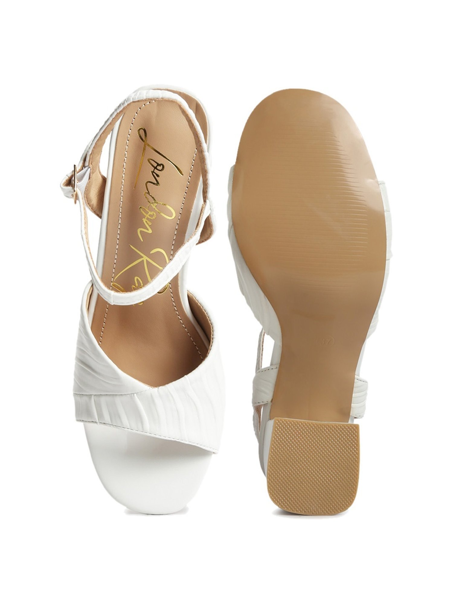 London Rag Women's Off White Ankle Strap Sandals