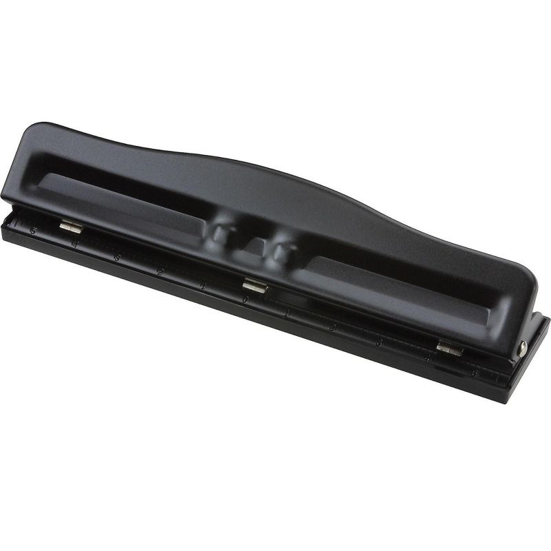 Business Source Heavy-duty 3-hole Punch - Black