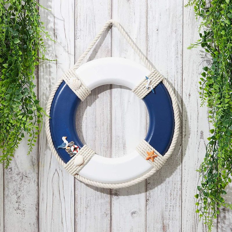 Juvale Life Preserver Ring Decoration, Nautical Wall Decor (11 x 11 In)