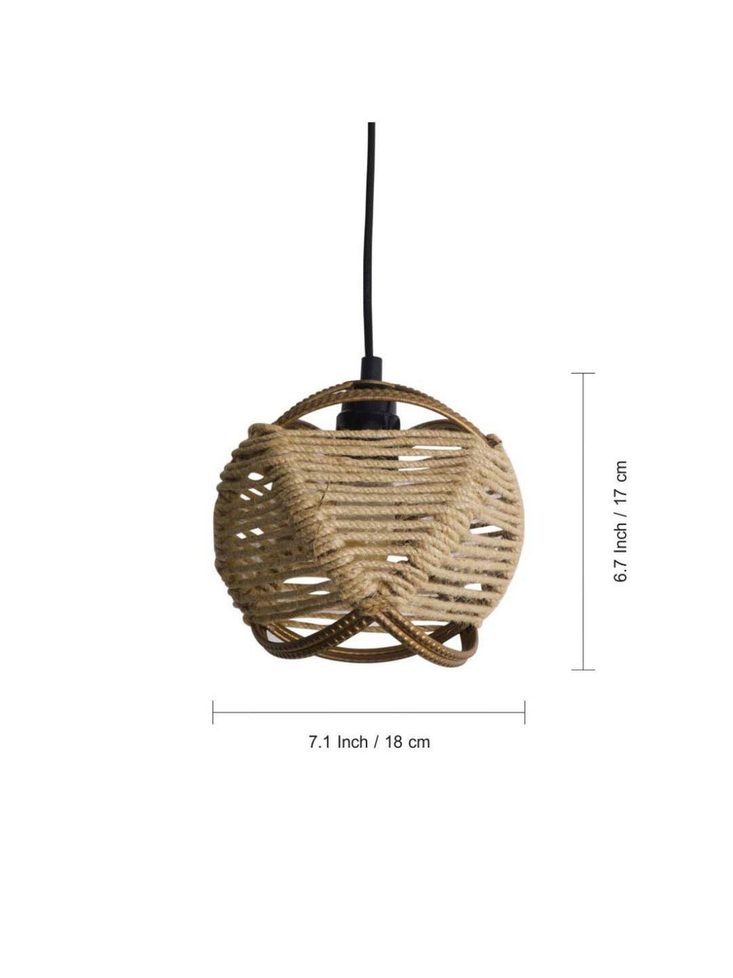 ExclusiveLane 'Jute Goblet' Matte Gold Iron Hand-Etched Pendant Lamp - Set of 1