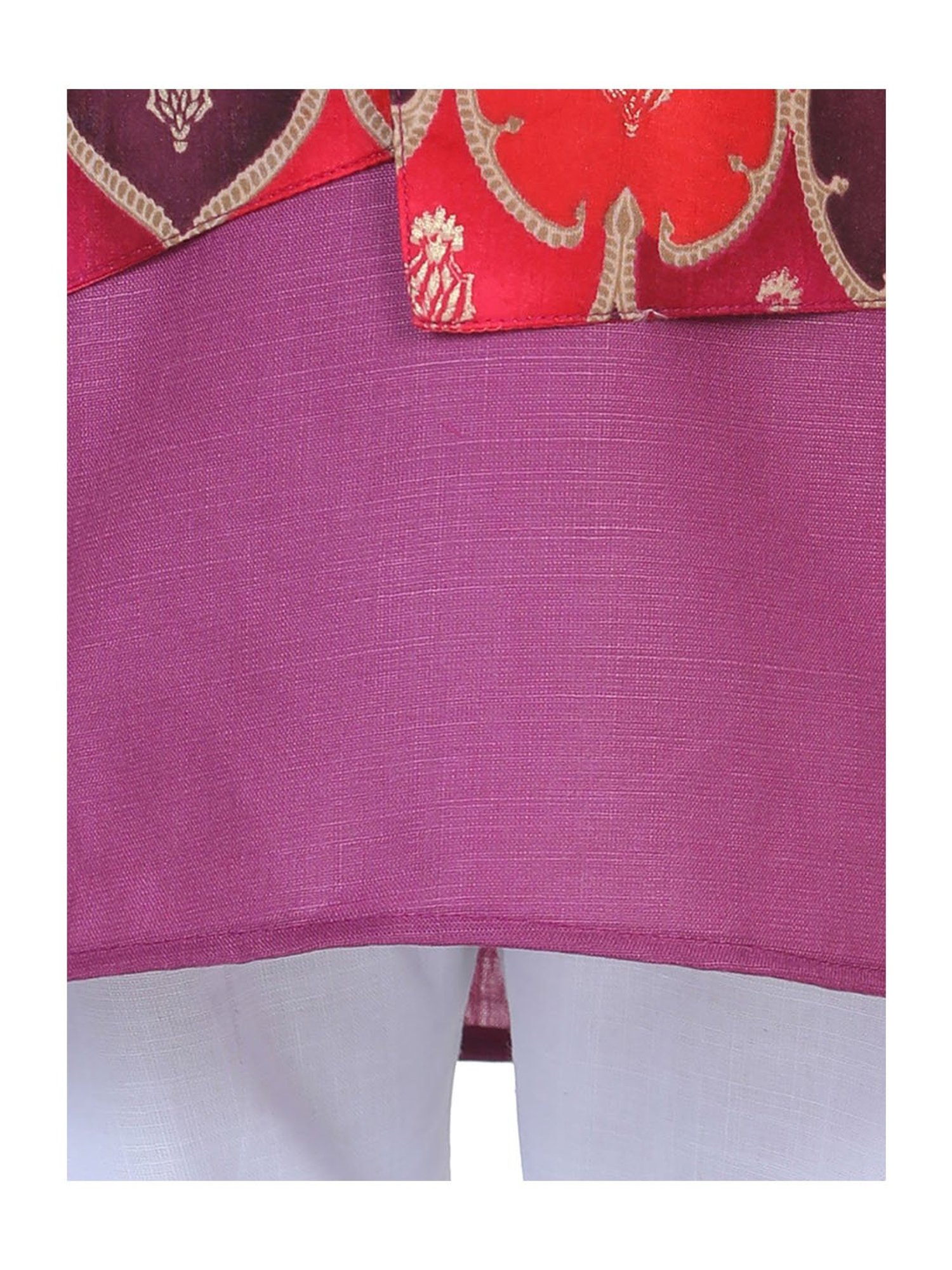 BownBee Kids Purple & White Printed Kurta, Pajama with Jacket
