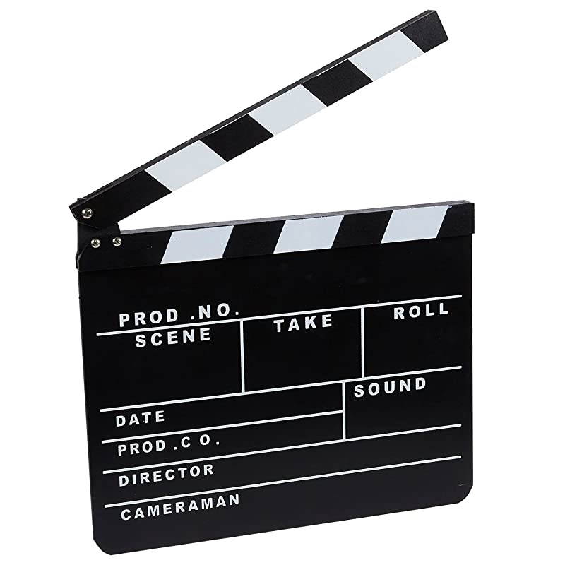 Clapper Board Hollywood Director Film Slate Clapboard Prop for Film Movie Decoration Black 1181 x 059 x 1031 Inches