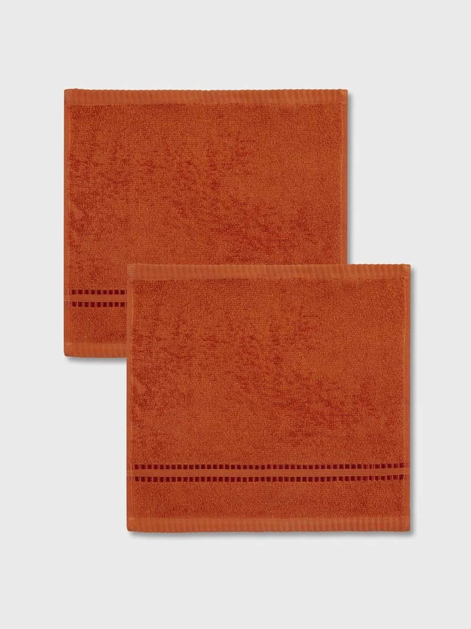 Fabindia Rust Ayan 380 GSM Cotton Face Towel - Set of 2