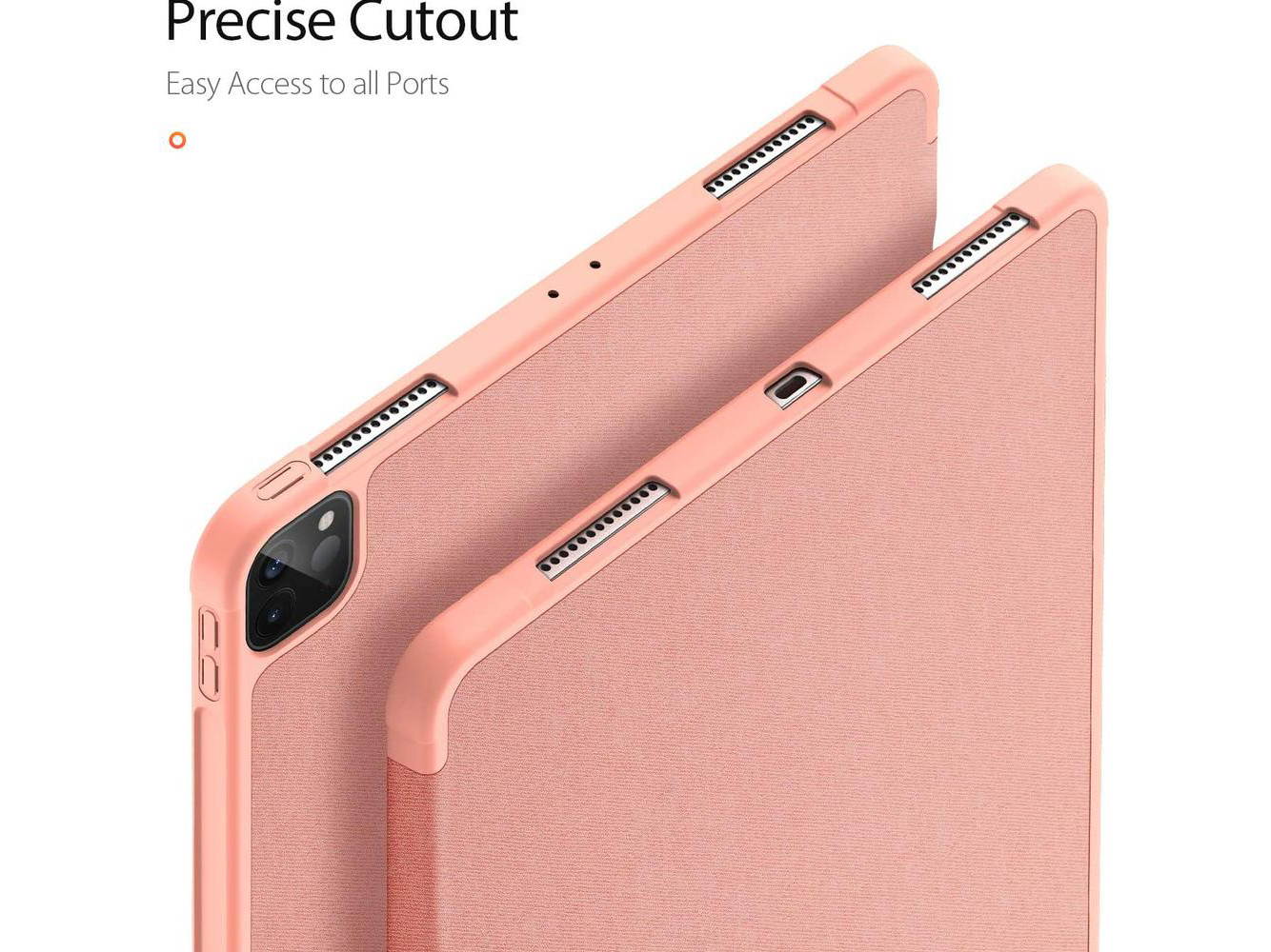 GANGXUN Case for iPad Pro 11 2020/2018, Trifold Smart Slim Magnetic Protective Case Cover with Pencil Holder [Supports Apple Pencil 2 Wireless Charging], Auto Wake/Sleep, pink