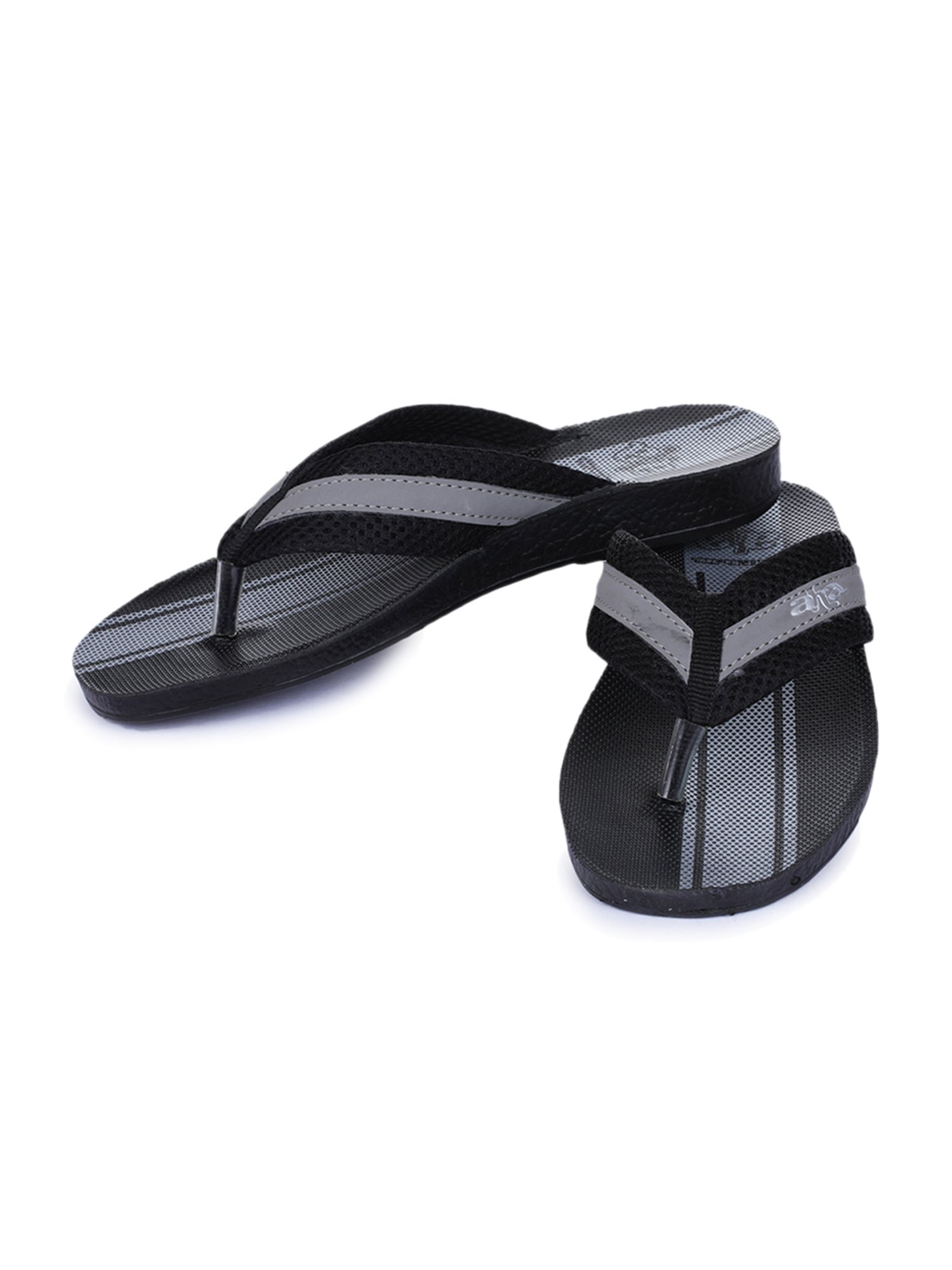 Aha by Liberty Men's Grey & Black Flip Flops