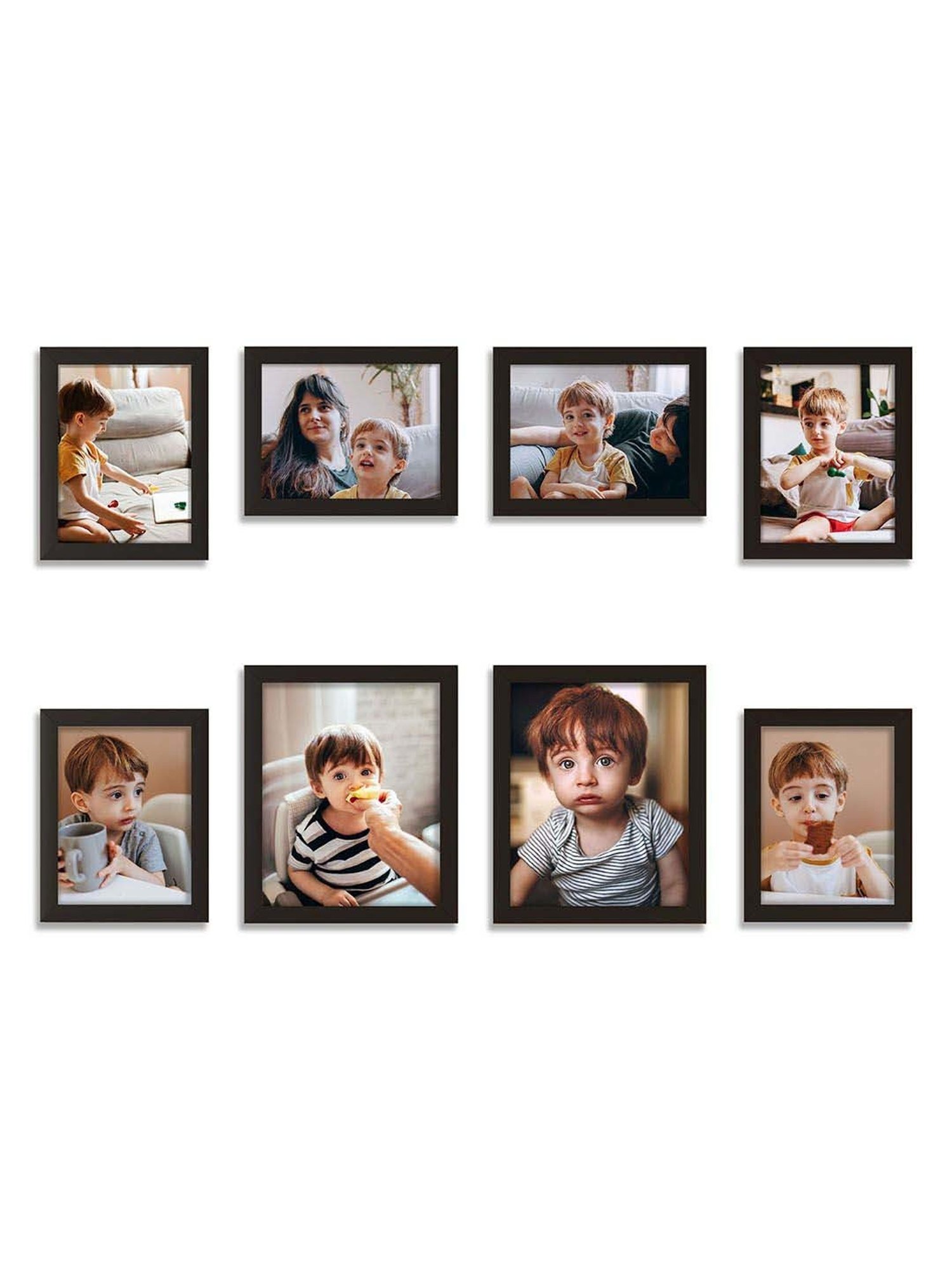 Art Street Black Synthetic Nucleolus Wall Photo Frame - Set of 8