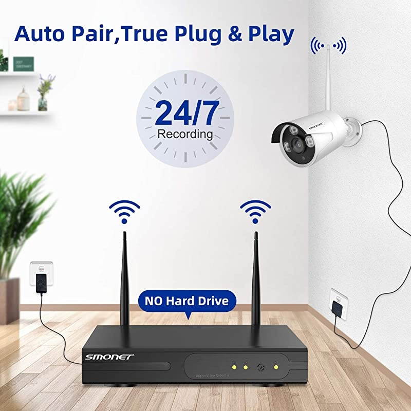 2021  Wireless Security Camera Systems,8-Channel Full HD1080P Surveillance NVR Kits,4pcs 1080P(2.0 Megapixel) Indoor Outdoor WiFi IP Cameras,Night Vision Home Cameras,P2P,Free APP,NO Hard Drive
