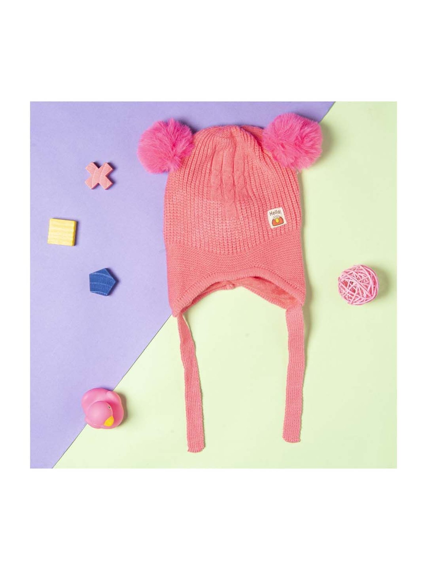 Baby Moo Kids Pink Woollen Cap