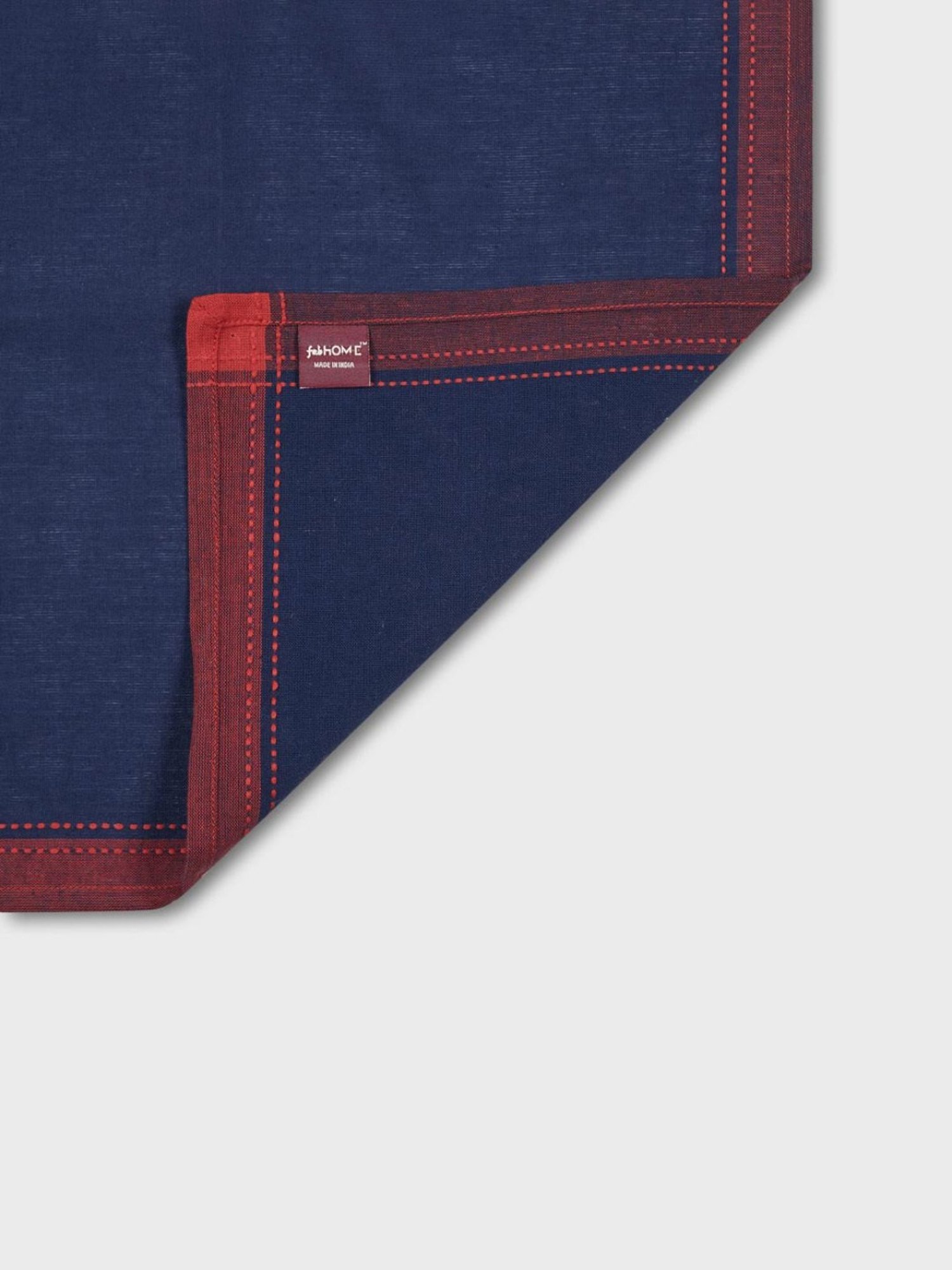 Fabindia Red & Indigo Cotton 92 TC 125 GSM Tanka Napkin - Set of 6