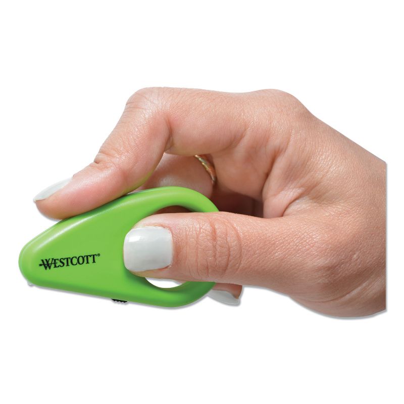 Westcott Compact Safety Ceramic Blade Box Cutter, 2.25", Fixed Blade, Green 16473