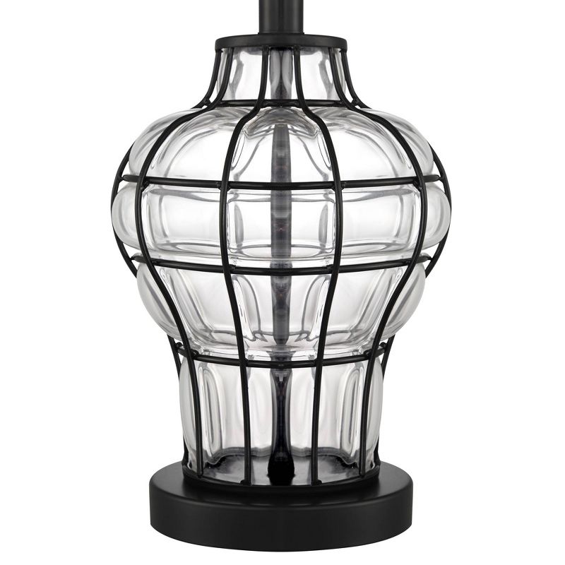 360 Lighting Hudson Blown Glass Gourd Black Shade Table Lamps Set of 2