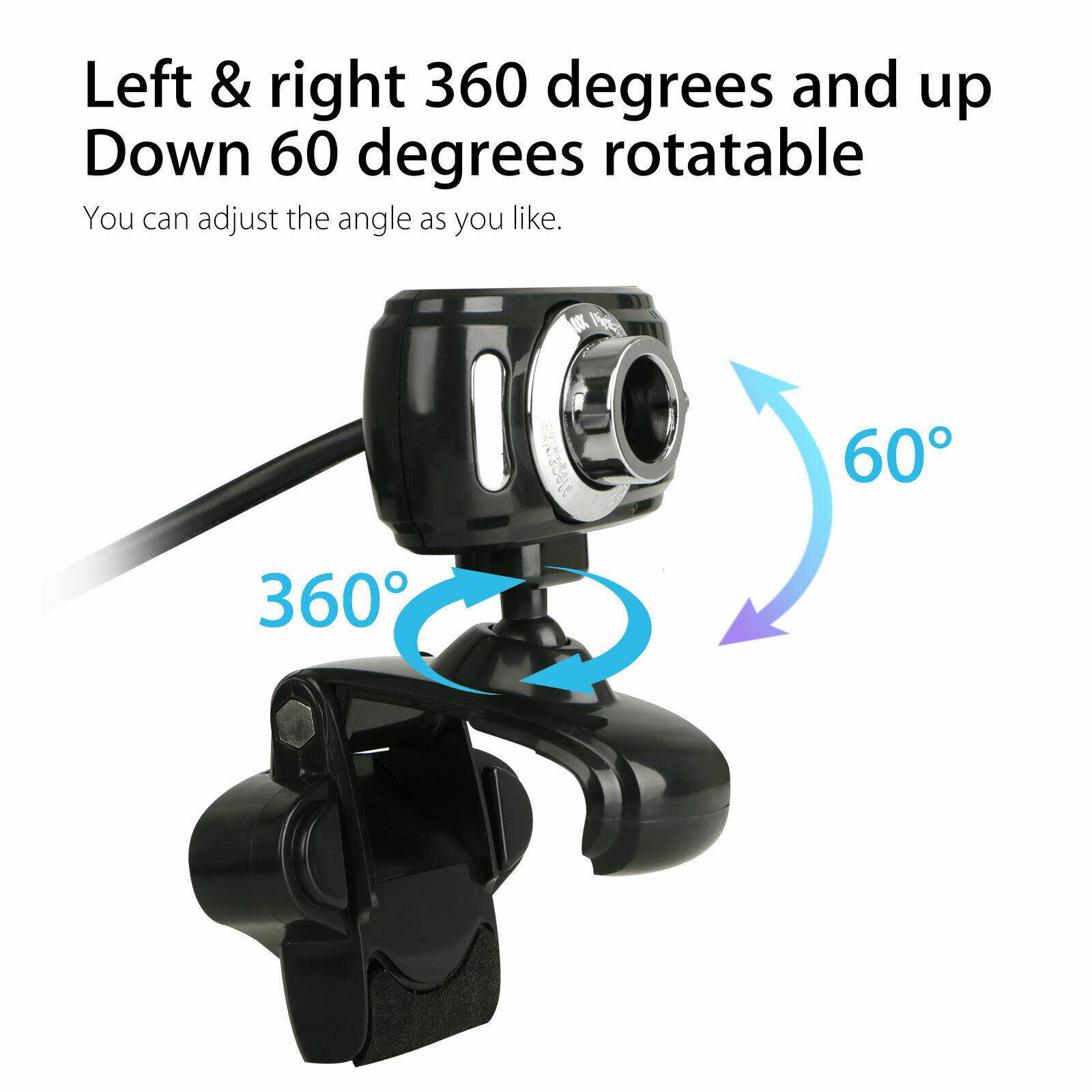 3 LED HD Webcam Video Camera USB with MIC Clip-on for Computer PC Laptop Desktop