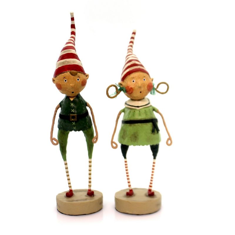 Lori Mitchell 8.0" Tootsie & Tinker Twinkle Christmas Elves Santa Helpers  -  Decorative Figurines