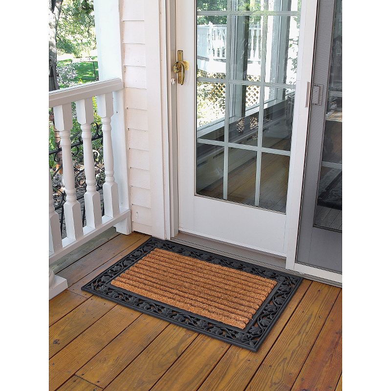 HomeTrax Cocoa Mat Doormat - Cocoa with Ivy Leaf (24" x 36")