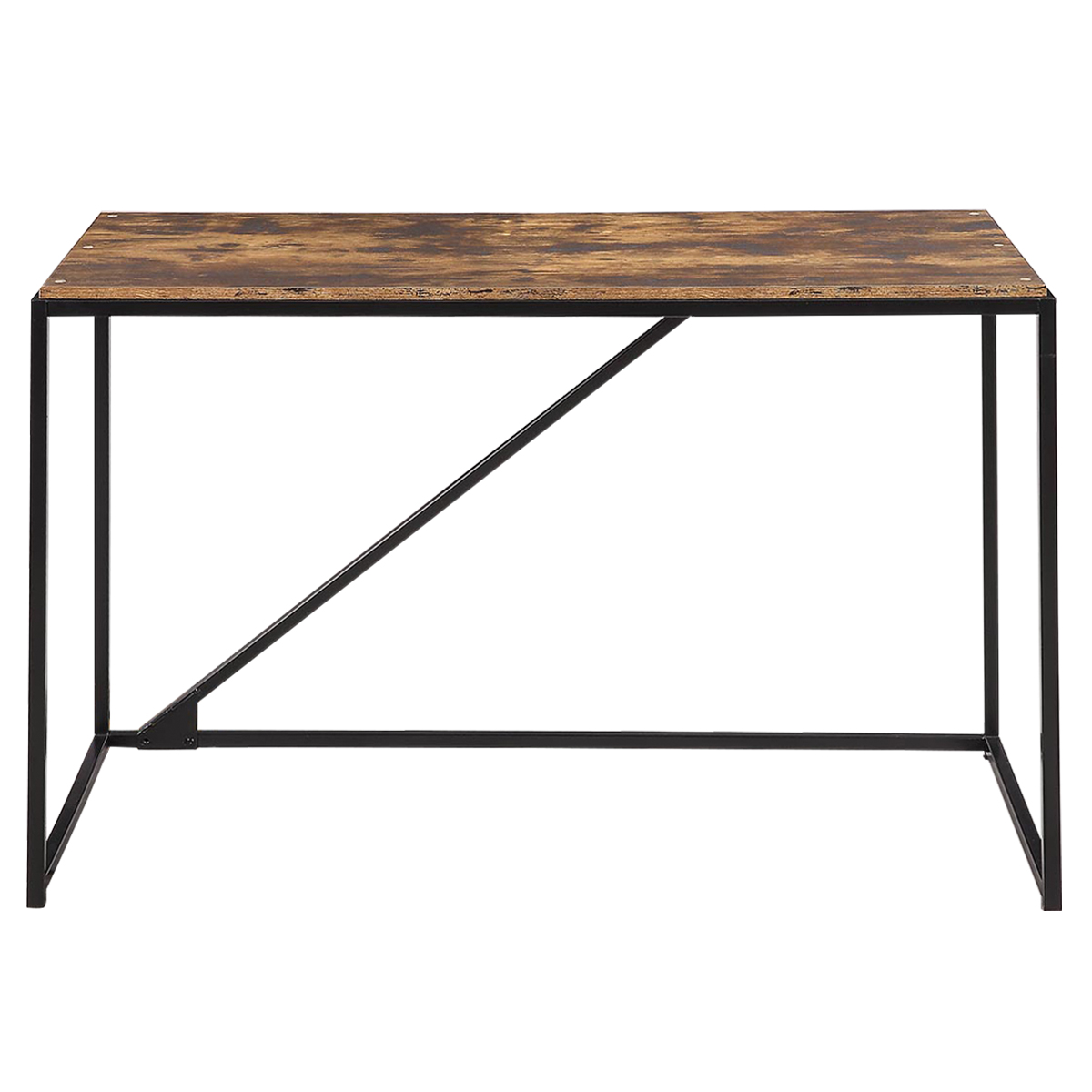 46" Home Office Computer Desk Small Desk Home Office Study Desk Modern Simple Laptop Table Gaming Desk Metal Frame Easy Assembly Industrial Style Brown