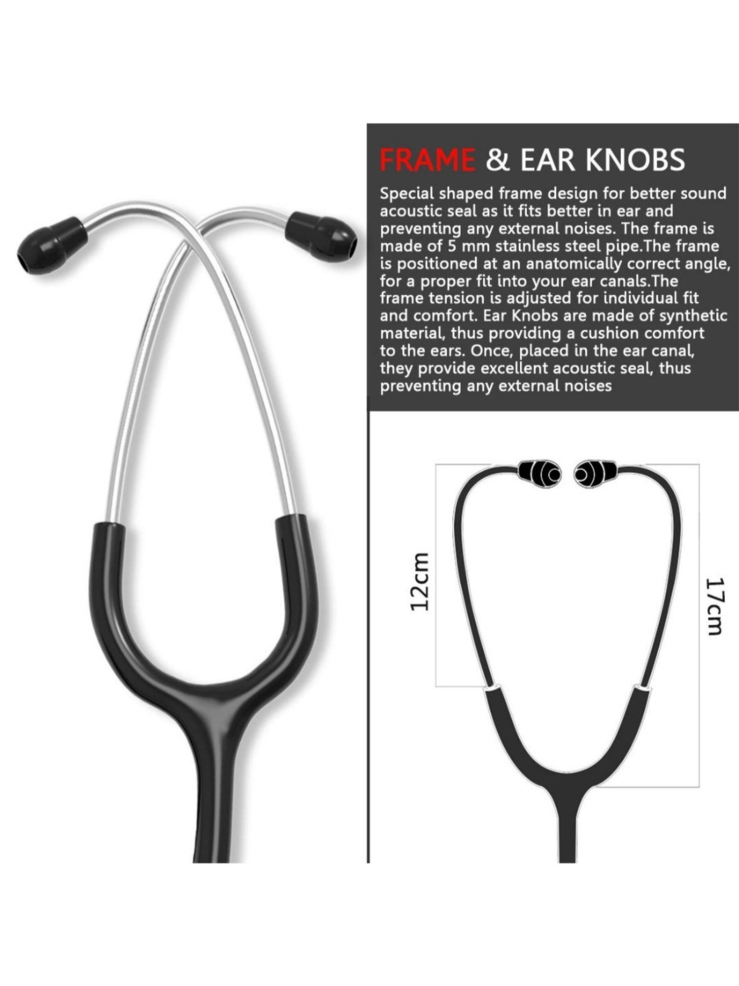 MCP Dual Head Stethoscopes (Black)