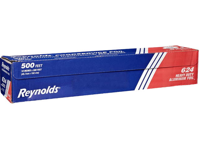Reynold Food Packaging 000000000000000624 Heavy Duty Aluminum Foil Roll, 18" x 500 ft., Silver