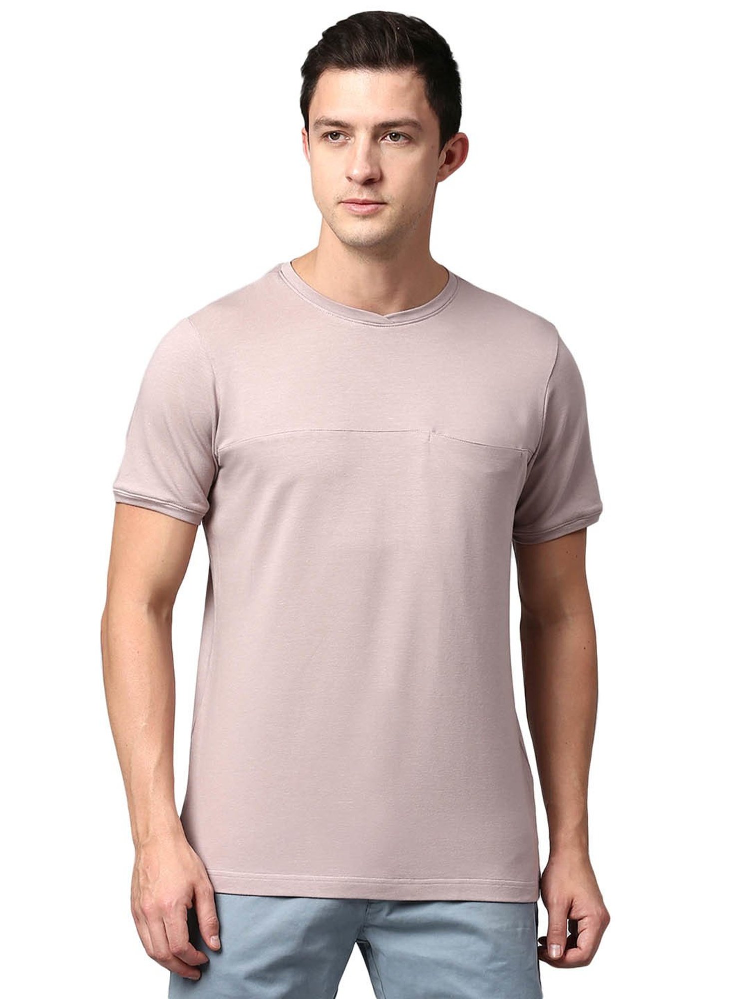 Slowave Dusty Pink Regular Fit T-Shirt