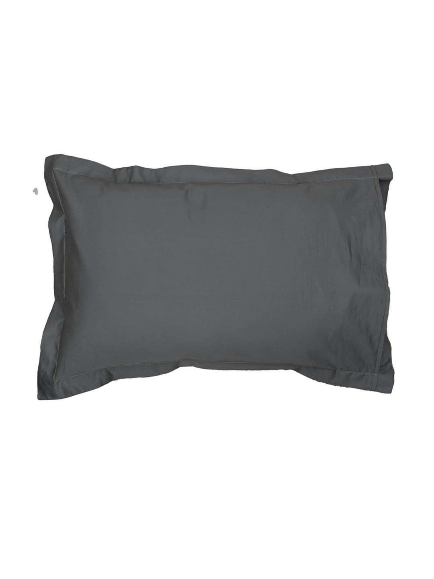 House This Pepper Grey Cotton 600 TC Double Size Bedsheet With Pillow Covers