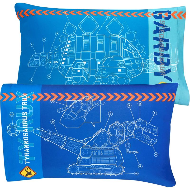 4pc Full Sheet Set Build It Up Dinosaur Reptools Construction Robots Bedding Accessories - Dinotrux..