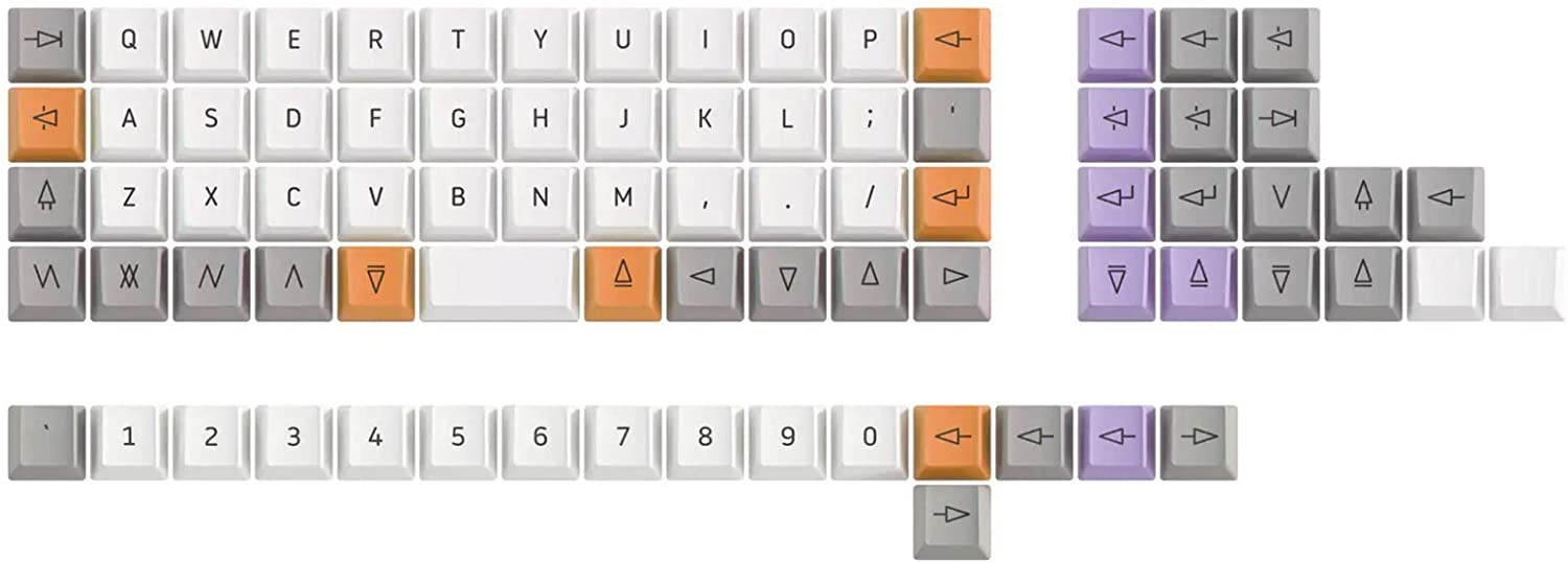 Drop + OLKB Preonic Acute Keycaps &mdash; Compact Ortholinear Form Factor, PBT Dye-subliminated Keycaps in OEM Profile, for Cherry MX Switches and Clones (Acute Keycaps)