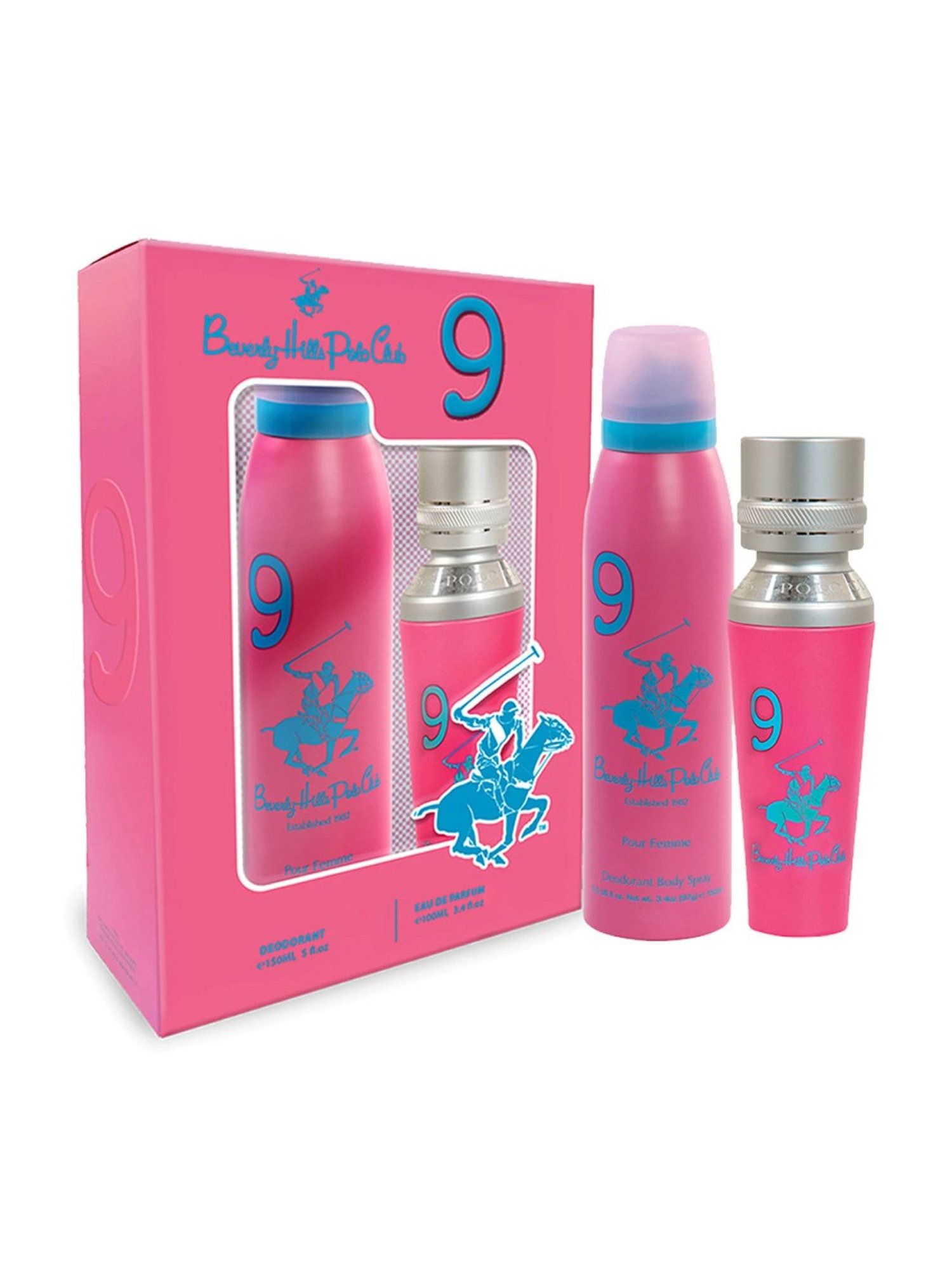 Beverly Hills Polo Club No.9 Gift Set for Women with Eau De Parfum & Deodorant Spray