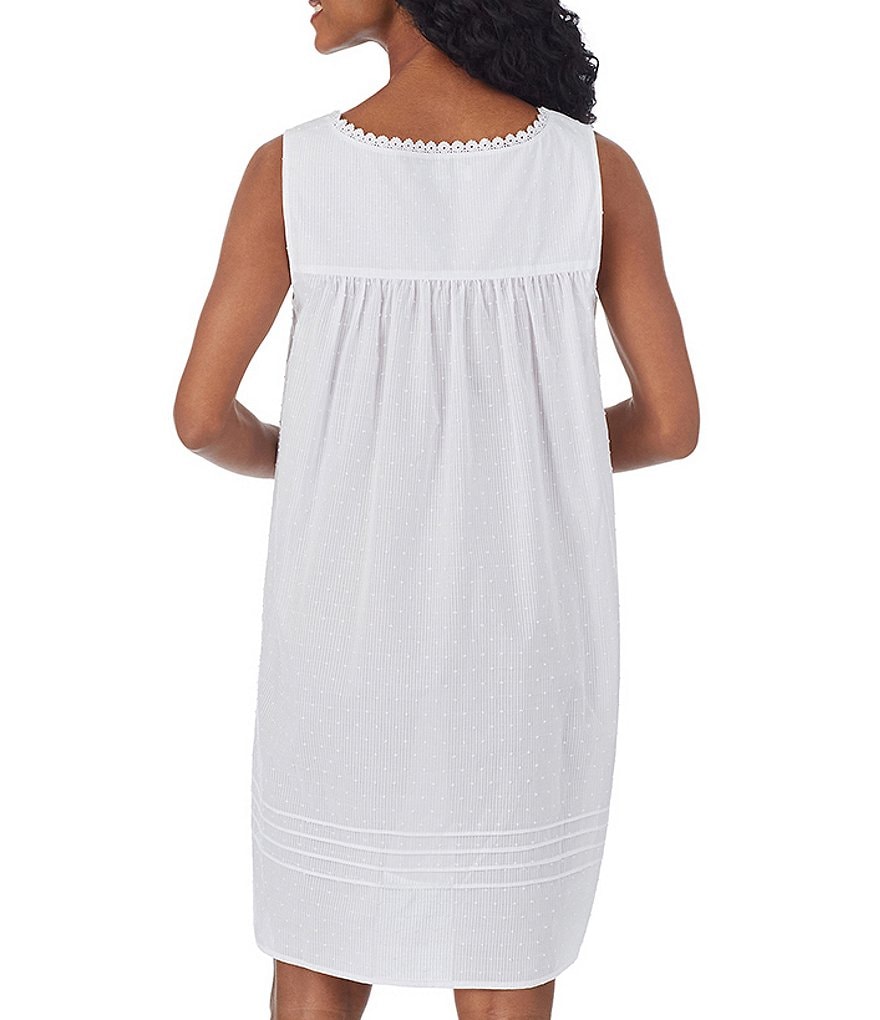 Eileen West Textured Sheer Stripe Short Nightgown