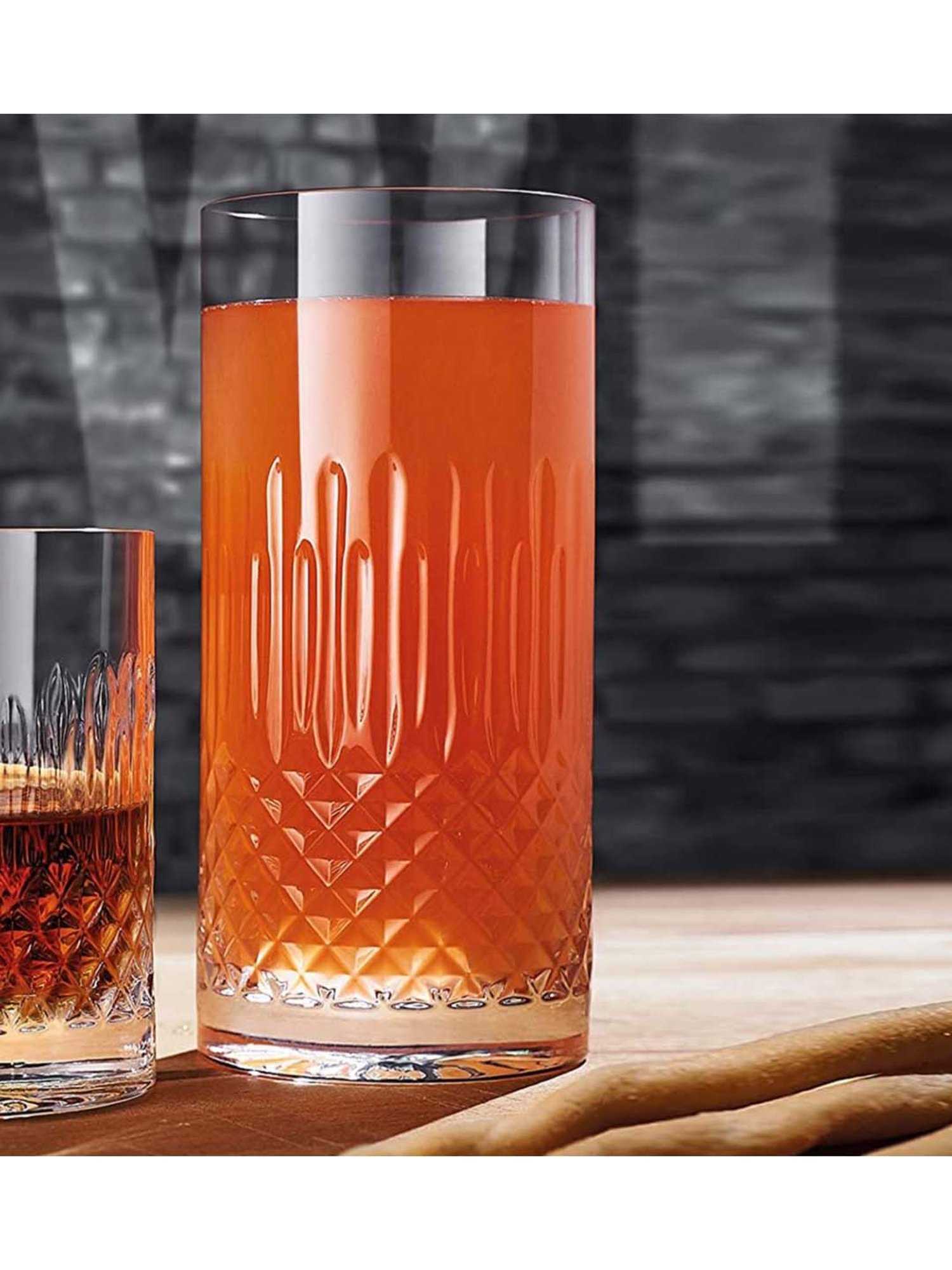 LUIGI BORMIOLI Transparent Glass Drinking Glass - Set of 4