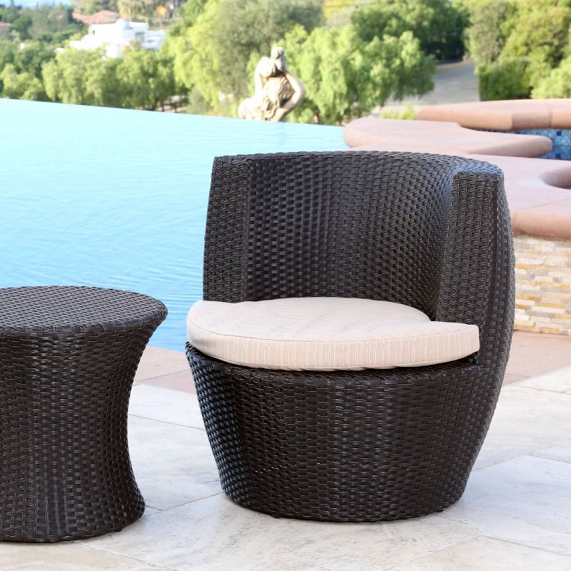 Newport Outdoor Wicker Bistro Chair - Espresso - Abbyson Living