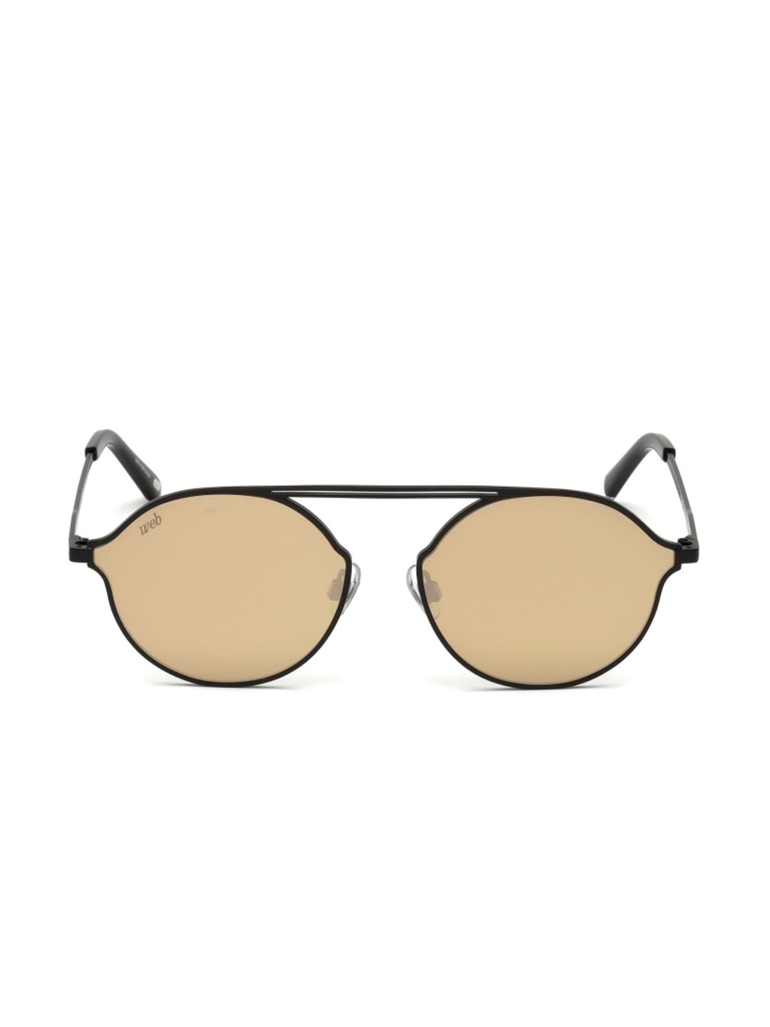 WEB EYEWEAR Brown Round Sunglasses Designed in Italy