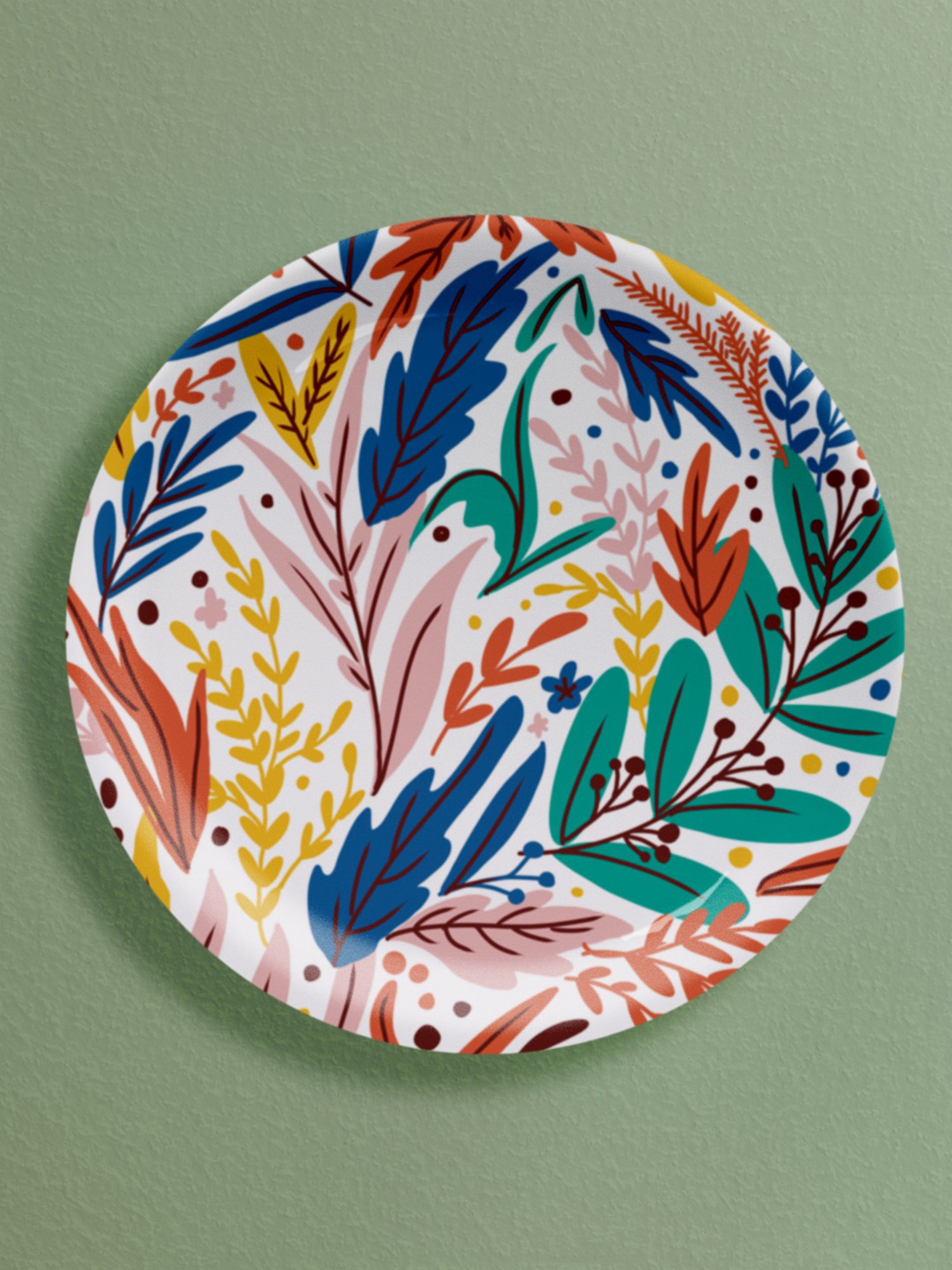 Nestroots Playful Petals Multicolour Porcelain Decorative Wall Plate