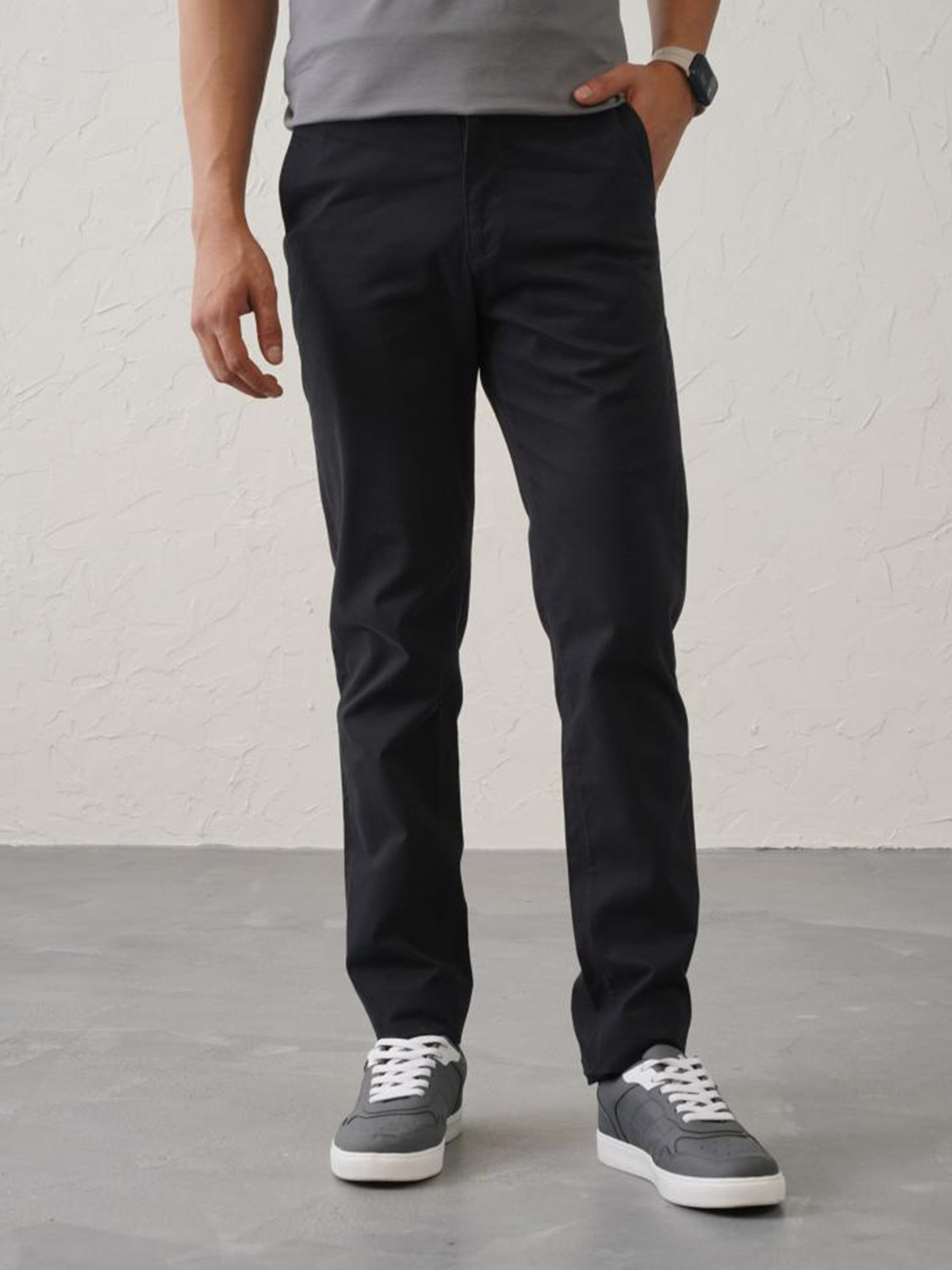MinusOne Black Regular Fit Chinos