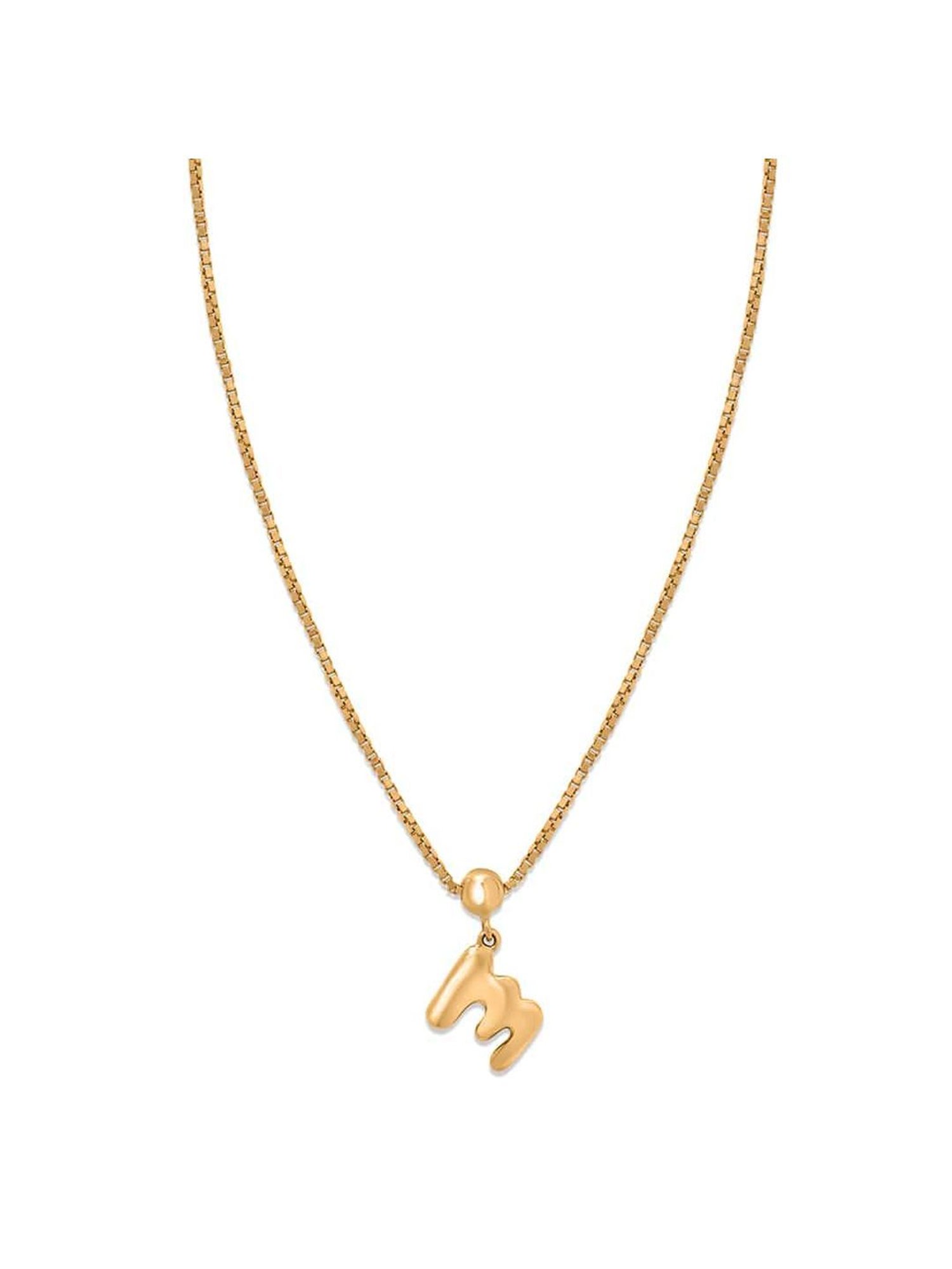 Mia By Tanishq Mamma Mia 14k Yellow Gold M Charm Pendant