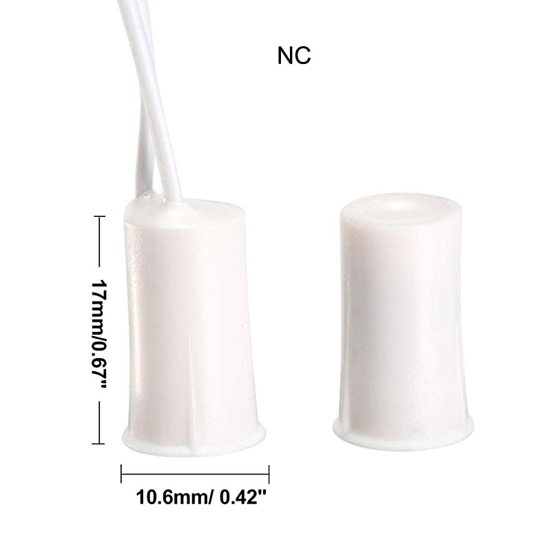 10pcs RC33 NC Recessed Wired Window Door Contact Sensor Alarm Magnetic Reed Switch White